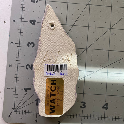 Ceramic Arts Handmade Clay Crafts 5-inch x 2-inch Glazed Shell by Angelina Vida-White 4119