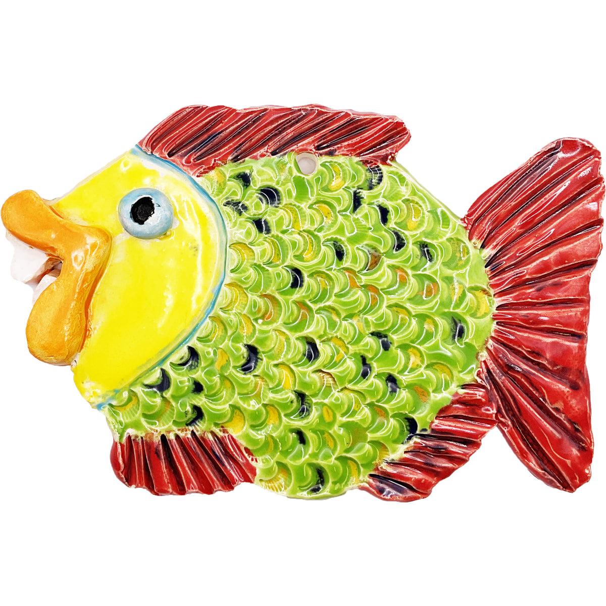 Ceramic Arts Handmade Clay Crafts Glazed Fish 4-inch by 6-inch made by Lisa Uptain and Karissa Archer 4823