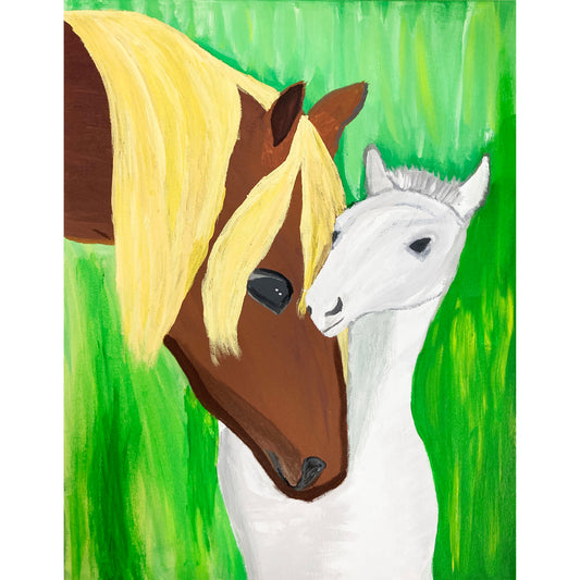 WATCH Resources Art Guild - Acrylic Paint on Stretched Canvas, 20 x 16 Original Fine Art, Horses by Izzy Terry