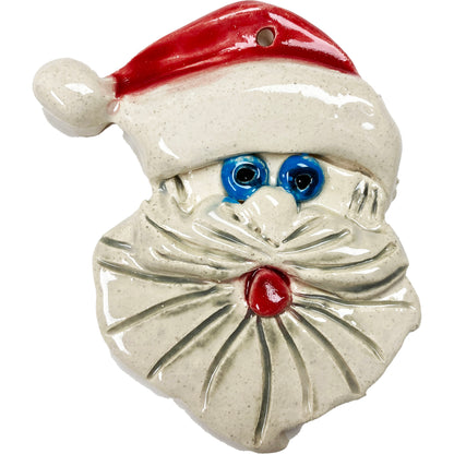 WATCH Resources Art Guild - Ceramic Arts Handmade Clay Crafts 5-inch x 4.5-inch Glazed Christmas Santa made by Lisa Uptain