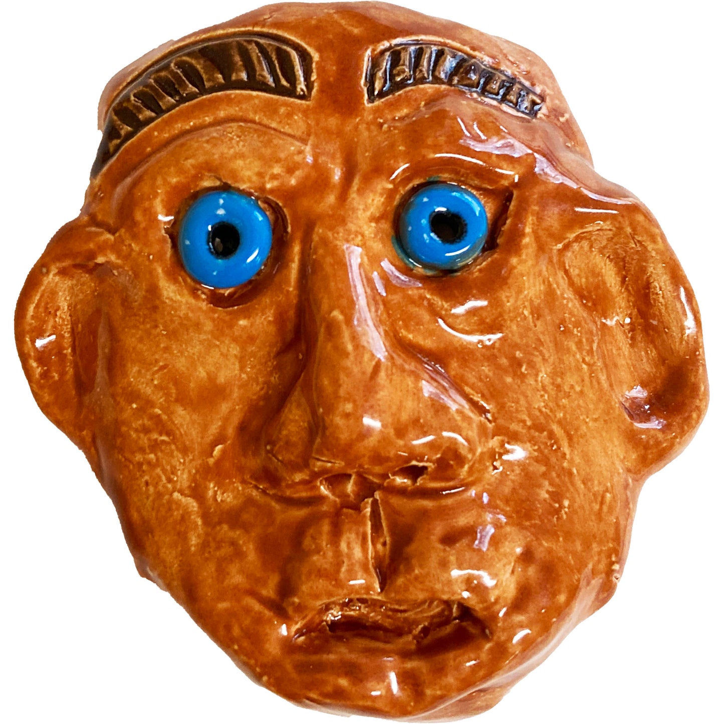 WATCH Resources Art Guild - Ceramic Arts Handmade Clay Crafts 5-inch x 5-inch Glazed Face by Lisa Uptain