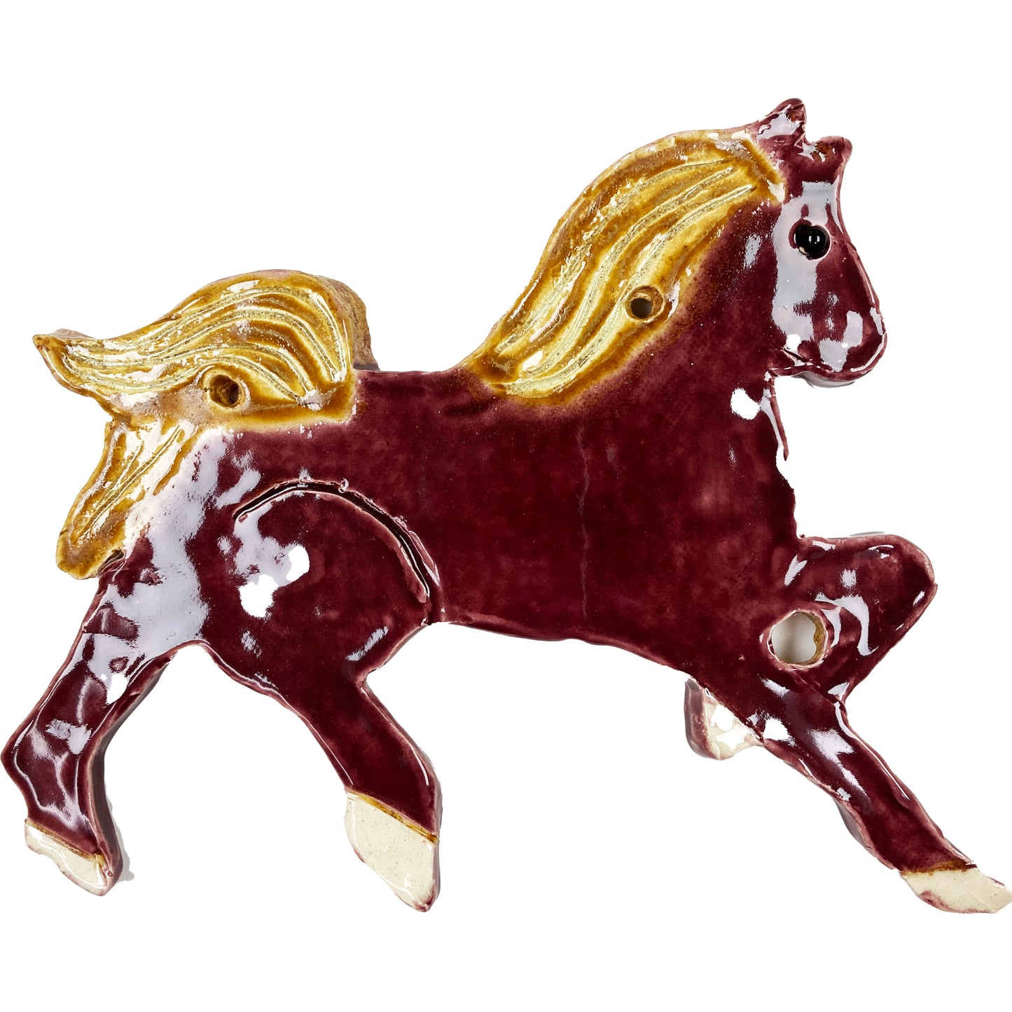 WATCH Resources Art Guild - Ceramic Arts Handmade Clay Crafts 9-inch x 7-inch Glazed Horse made by Izzy Terry