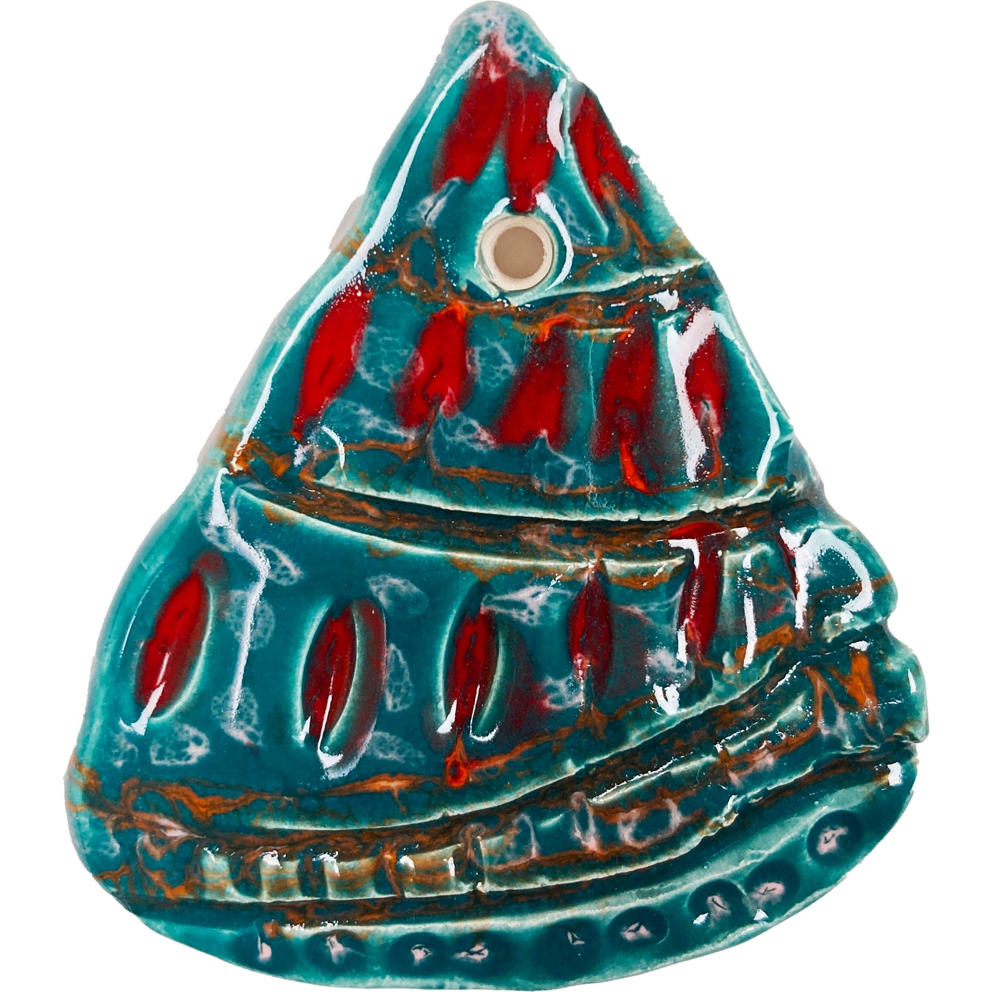 WATCH Resources Art Guild - Ceramic Arts Handmade Clay Crafts Fresh Fish 2.5-inch x 2.5-inch Glazed Shell by Morgan Fox