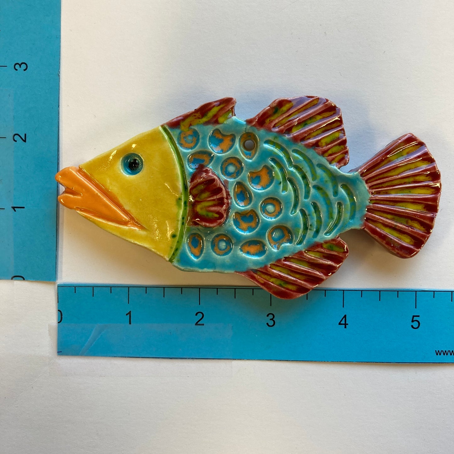 WATCH Resources Art Guild - Ceramic Arts Handmade Clay Crafts Fresh Fish 5-inch x 3-inch Glazed Fish made by Ryan Imhoff
