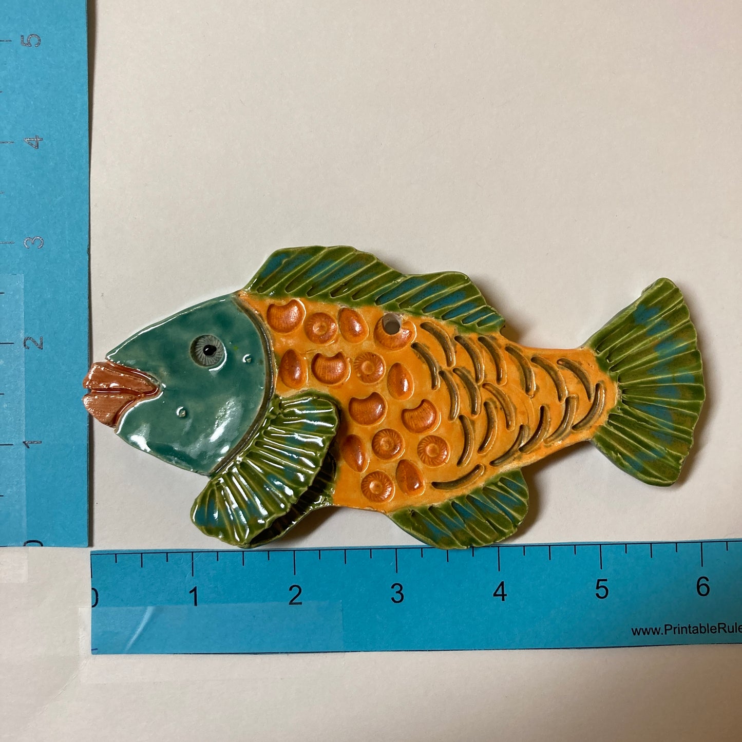 WATCH Resources Art Guild - Ceramic Arts Handmade Clay Crafts Fresh Fish 6-inch x 3-inch Glazed Fish made by Ryan Imhoff