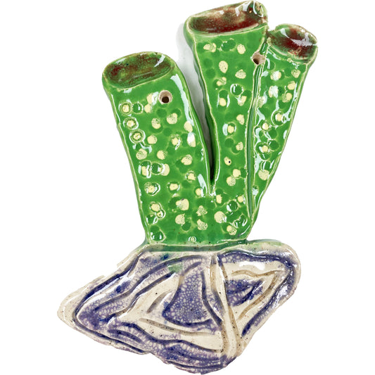 WATCH Resources Art Guild - Ceramic Arts Handmade Clay Crafts Fresh Fish 6-inch x 4.5-inch Glazed Anemone by Emily Knoles