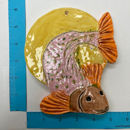 WATCH Resources Art Guild - Ceramic Arts Handmade Clay Crafts Fresh Fish 6-inch x 5.5-inch Glazed made by Emily Knoles