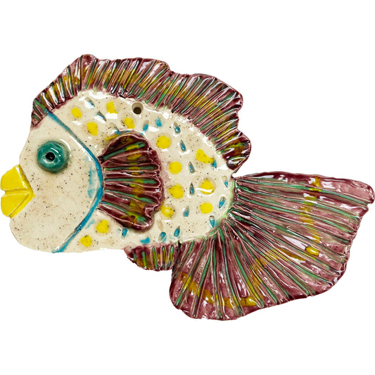 WATCH Resources Art Guild - Ceramic Arts Handmade Clay Crafts Fresh Fish 6.5-inch x 5-inch Glazed Fish by Loreen Bartschi