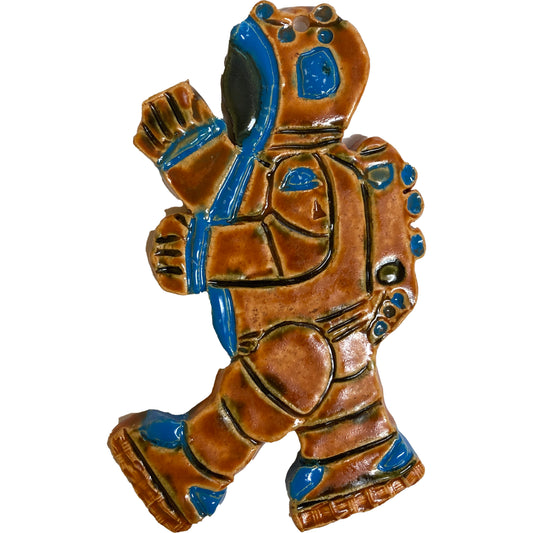 WATCH Resources Art Guild - Ceramic Arts Handmade Clay Crafts Glazed Space Person 6.5-inch x 4-inch by Lisa Uptain
