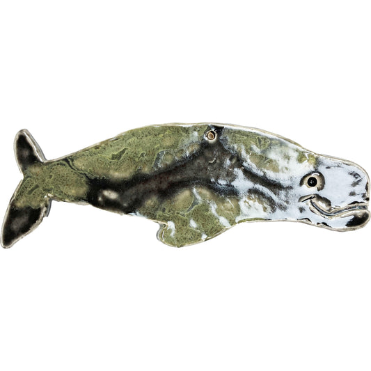 WATCH Resources Art Guild - Handmade Clay Crafts Fresh Fish 8.5-inch x 3-inch Glazed Whale made by Emily Knoles